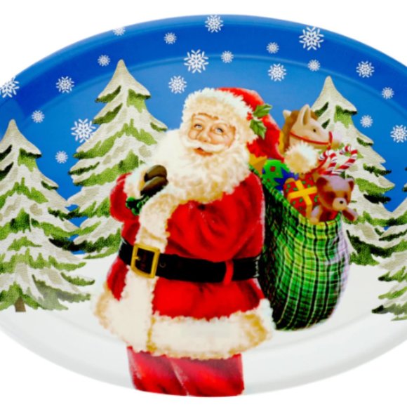 Oval Christmas Platters Plastic Serving Tray Food Appetizers Set of 4 NEW - Picture 5 of 9